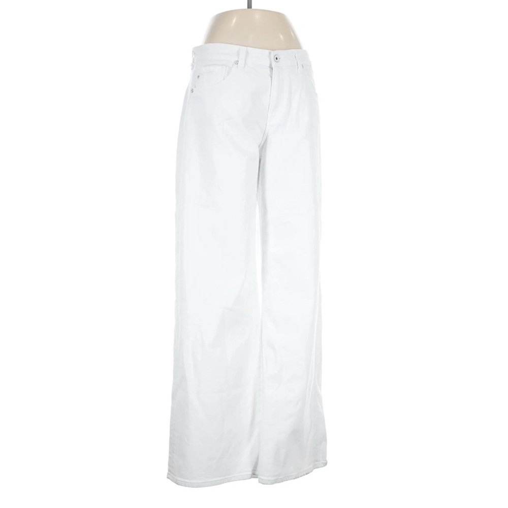 AG Adriano Goldschmied Adria low rise wide leg jeans white | Revolve